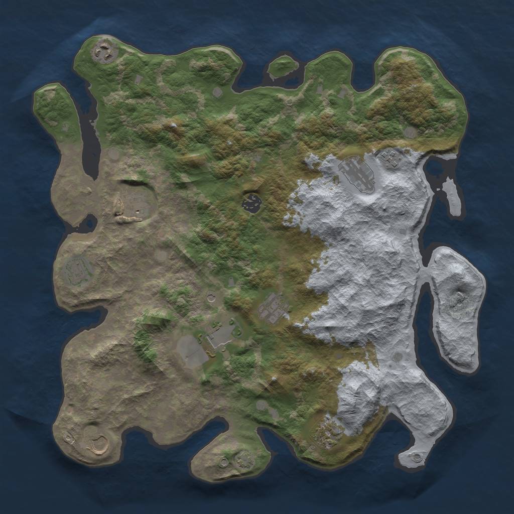 Rust Map: Barren, Size: 4100, Seed: 18289424, 14 Monuments