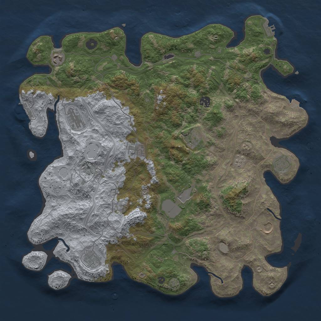 Rust Map: Procedural Map, Size: 4400, Seed: 20891333, 18 Monuments