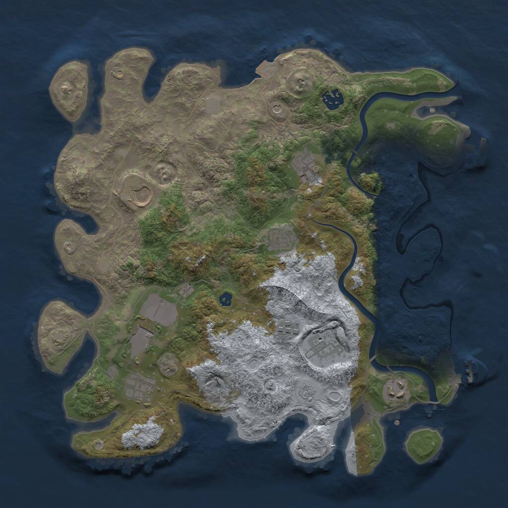 Rust Map: Procedural Map, Size: 3700, Seed: 11452556, 15 Monuments