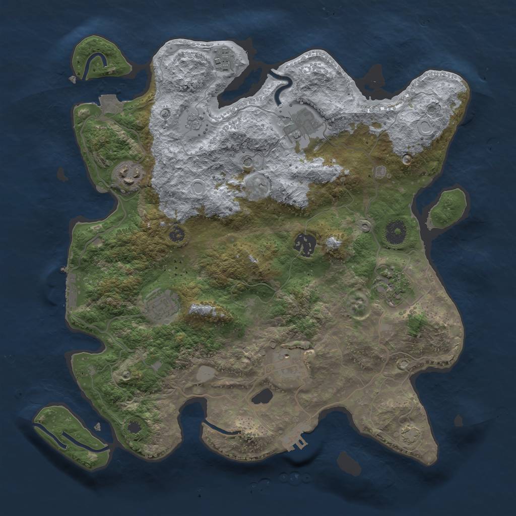 Rust Map: Procedural Map, Size: 3400, Seed: 95896753, 15 Monuments