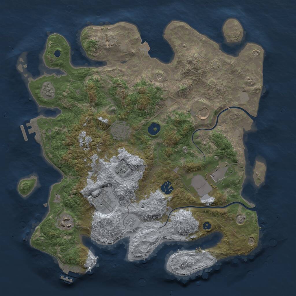Rust Map: Procedural Map, Size: 3650, Seed: 68808528, 13 Monuments