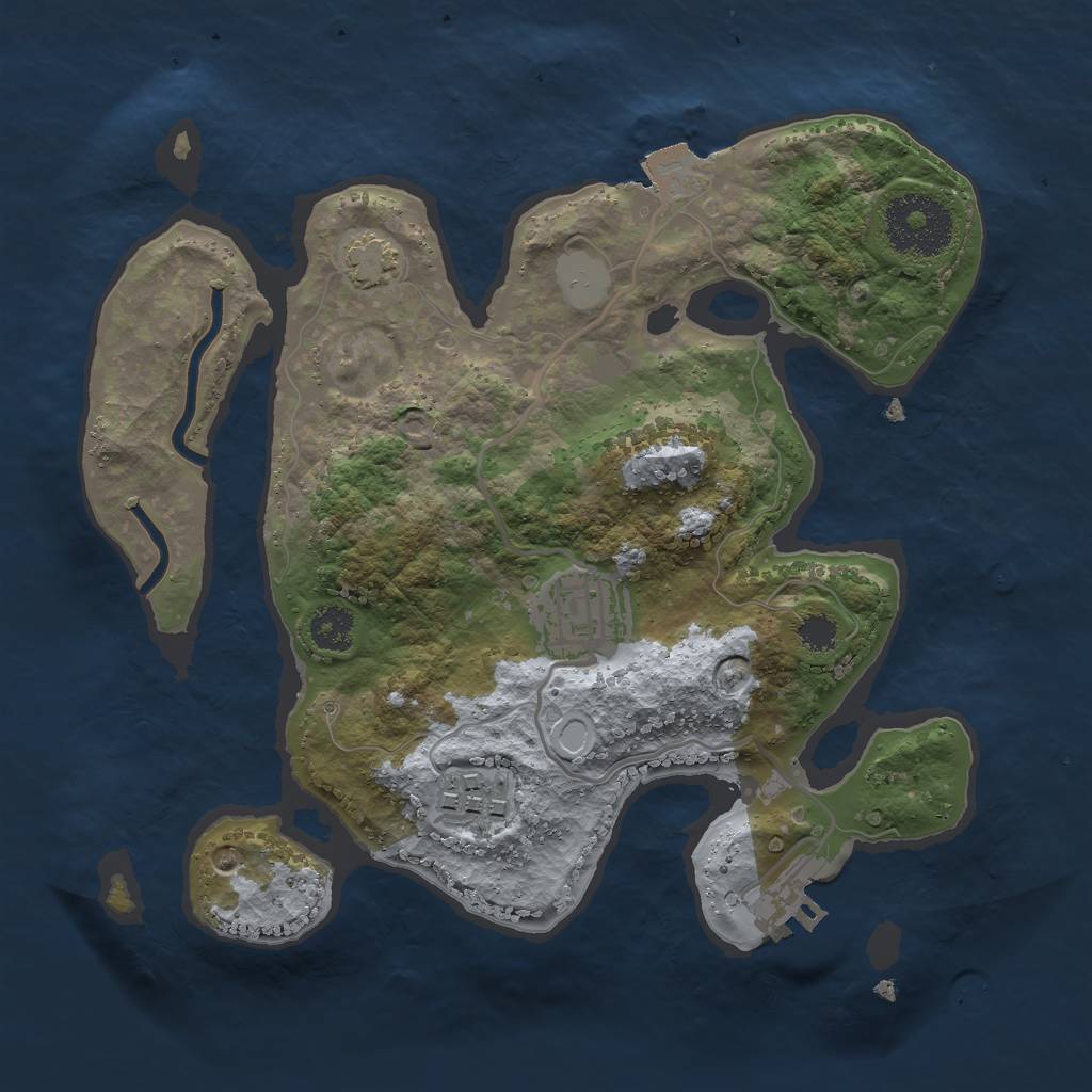 Rust Map: Procedural Map, Size: 2500, Seed: 1449668728, 7 Monuments