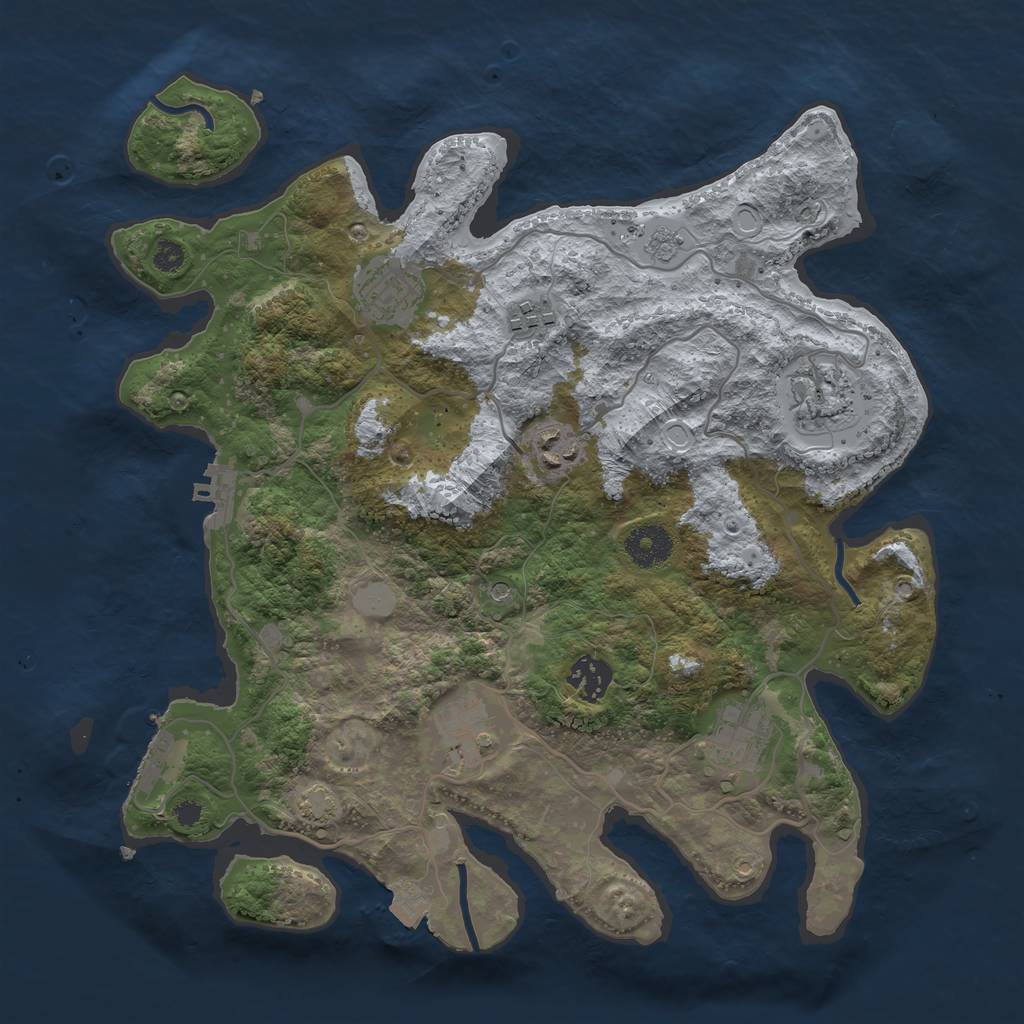 Rust Map: Procedural Map, Size: 3450, Seed: 78378154, 15 Monuments