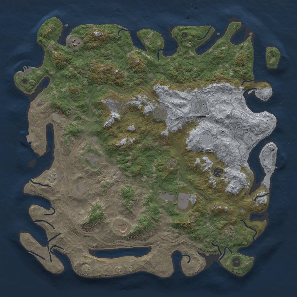 Rust Map: Procedural Map, Size: 4850, Seed: 1517271700, 19 Monuments