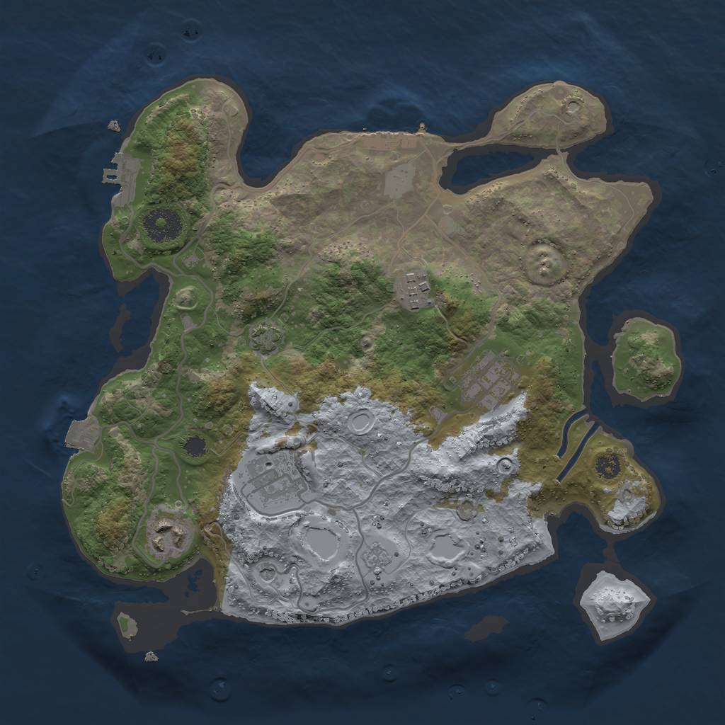 Rust Map: Procedural Map, Size: 3000, Seed: 1234567899, 12 Monuments