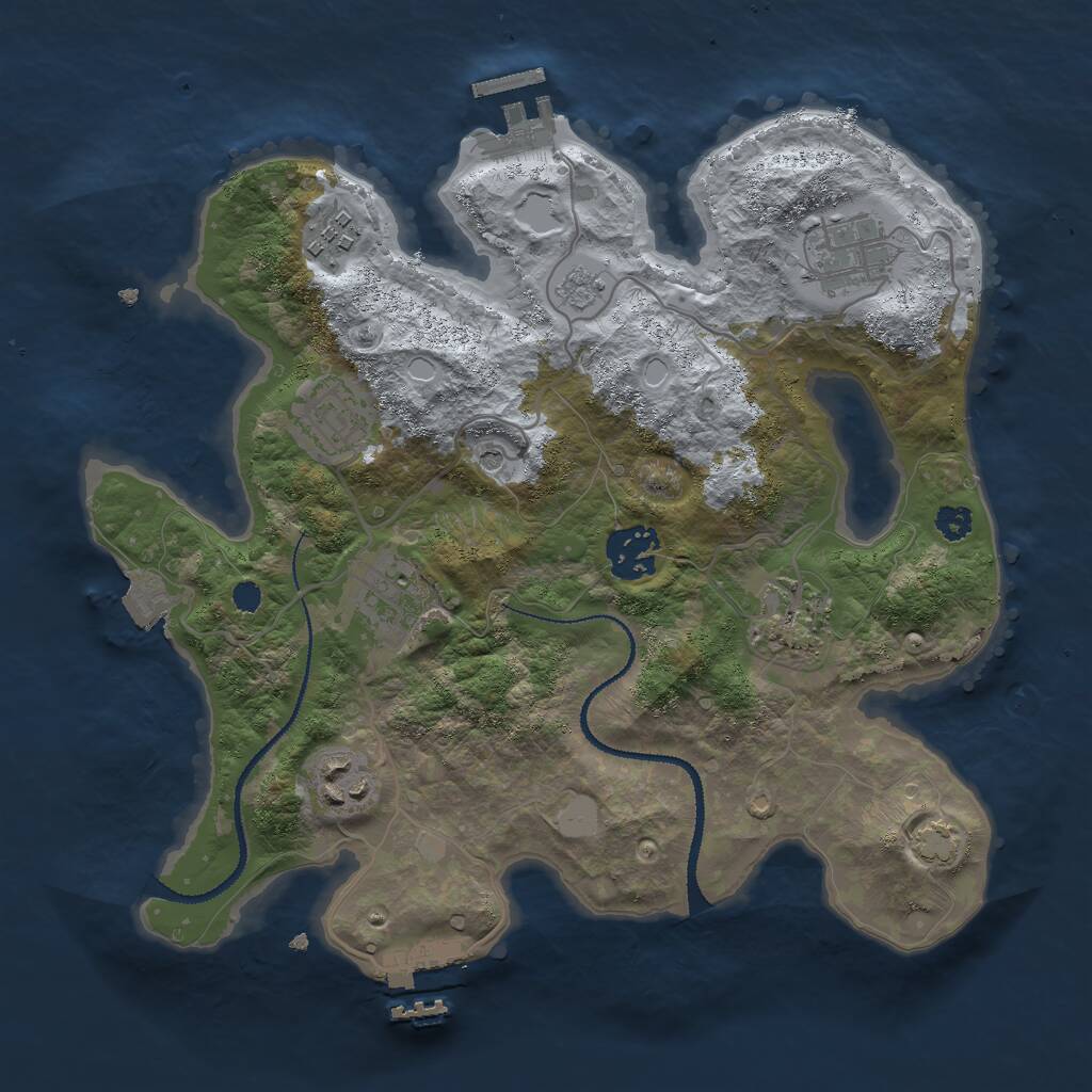 Rust Map: Procedural Map, Size: 3000, Seed: 144339669, 13 Monuments