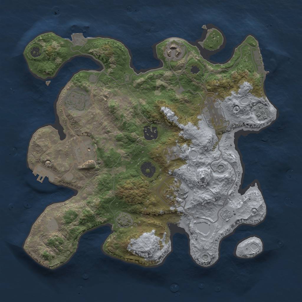 Rust Map: Procedural Map, Size: 3000, Seed: 564194472, 15 Monuments