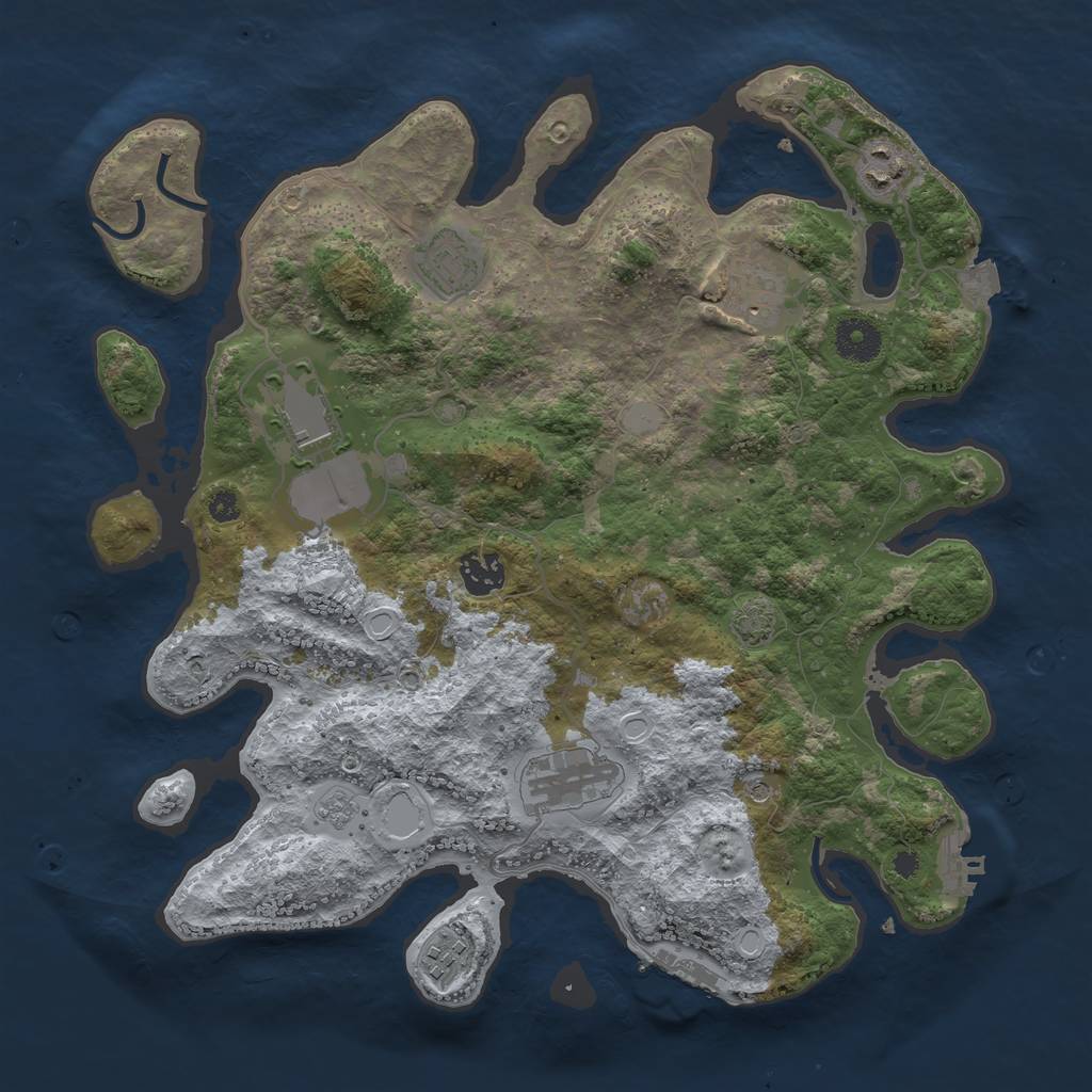 Rust Map: Procedural Map, Size: 3600, Seed: 32023002, 15 Monuments