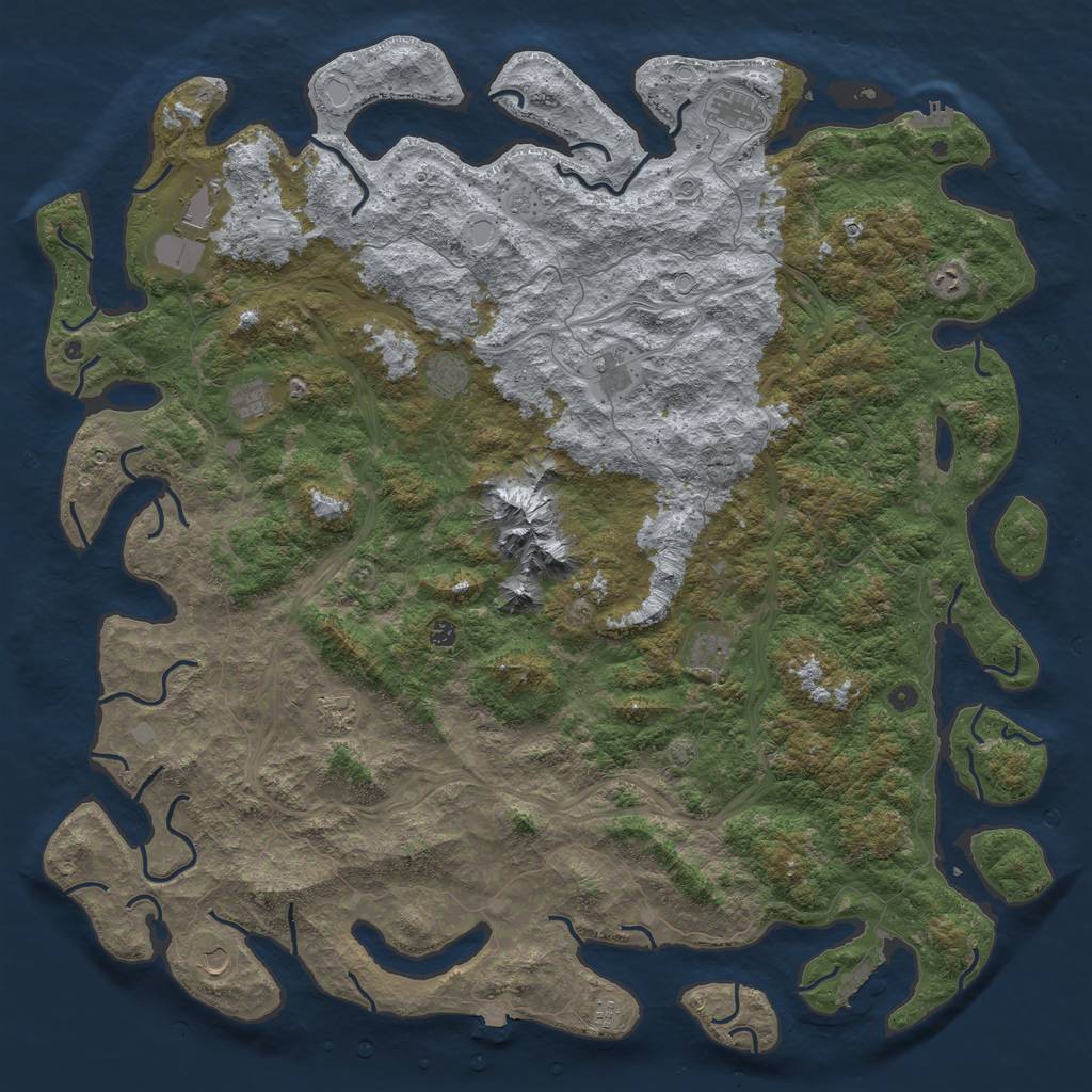 Rust Map: Procedural Map, Size: 6000, Seed: 38799902, 19 Monuments