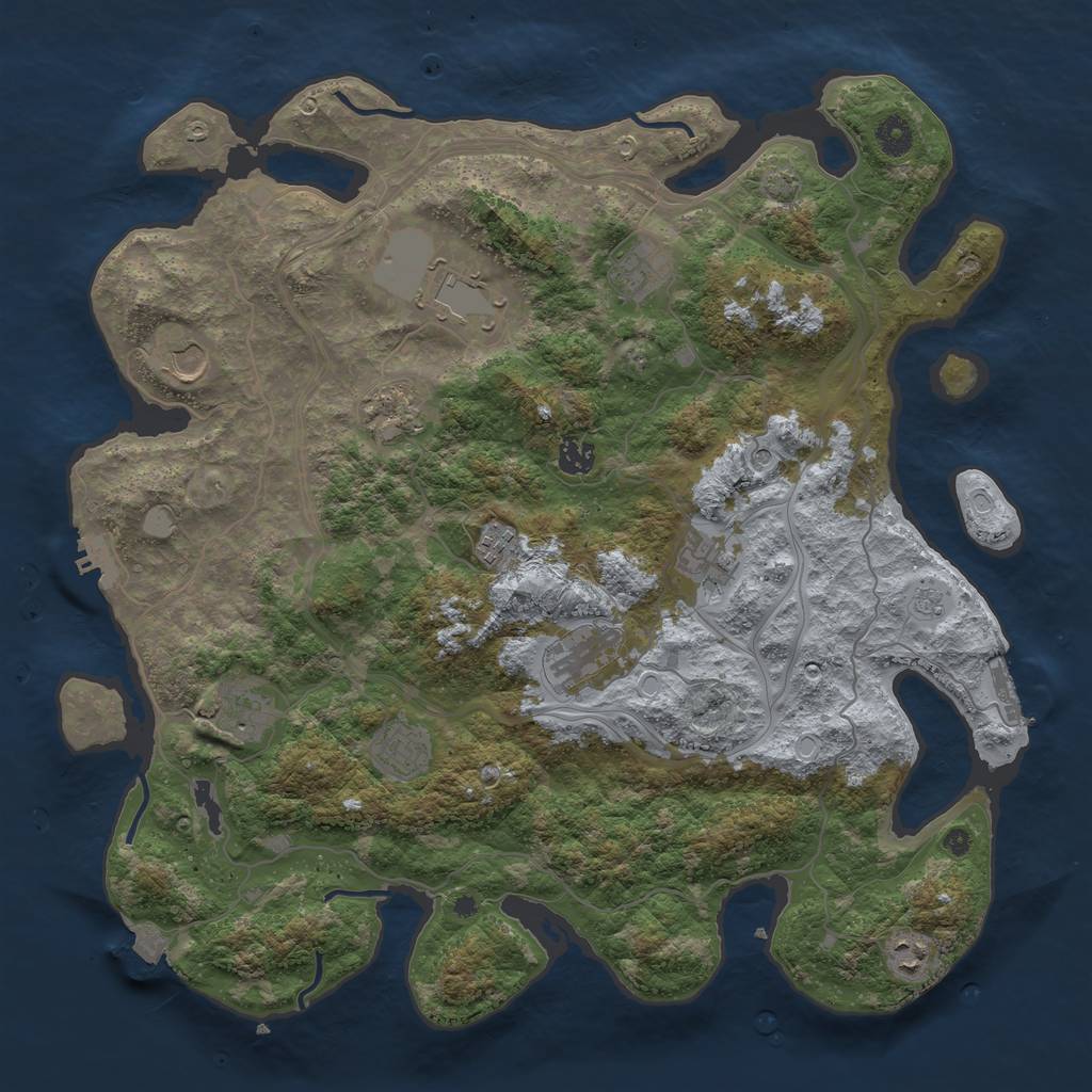 Rust Map: Procedural Map, Size: 4250, Seed: 1258008999, 19 Monuments