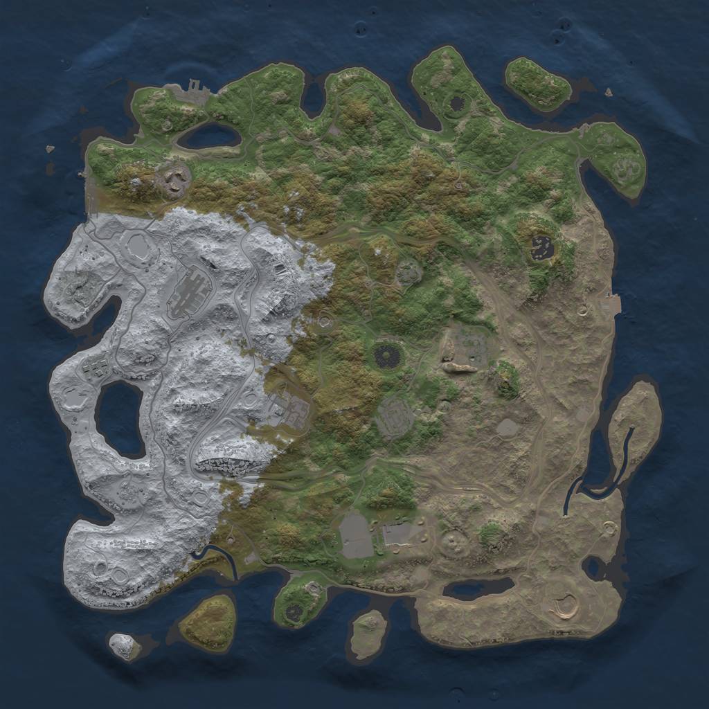 Rust Map: Procedural Map, Size: 4262, Seed: 35743315, 17 Monuments