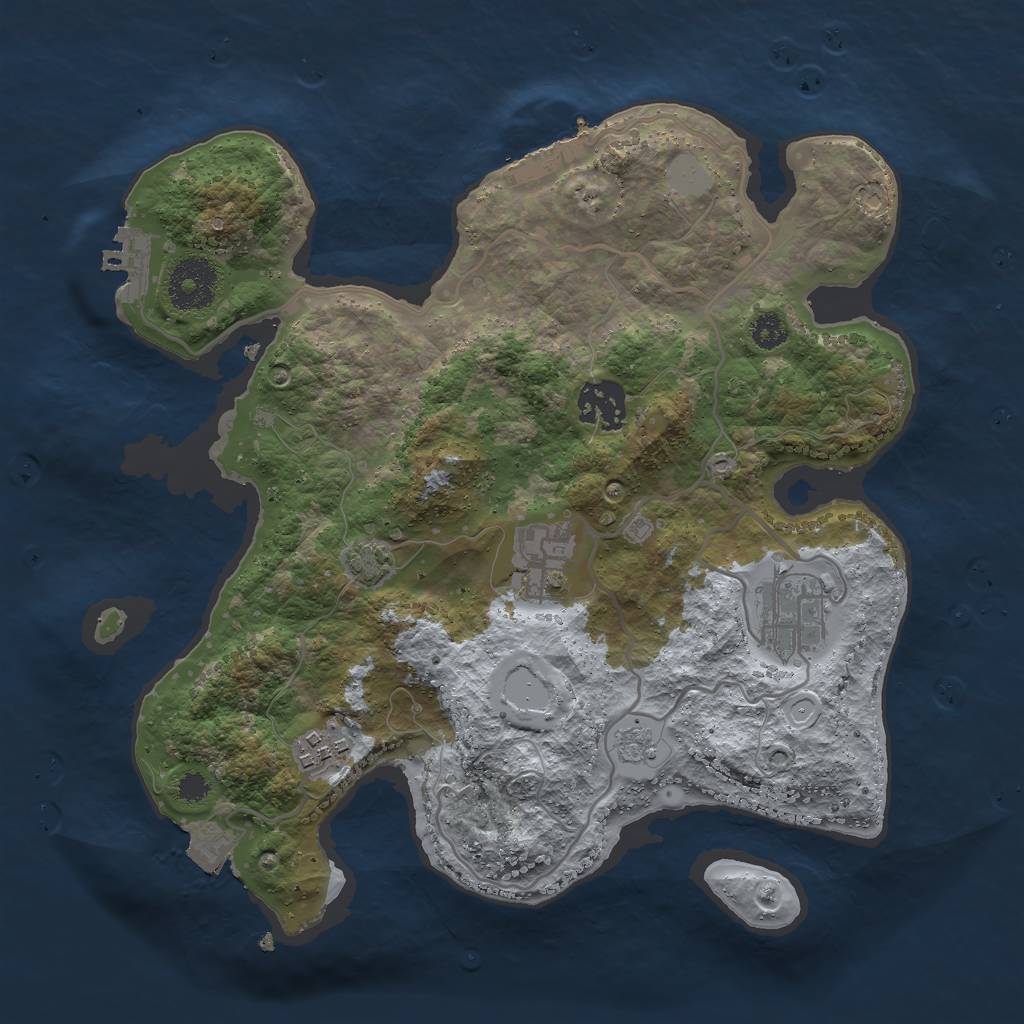 Rust Map: Procedural Map, Size: 3000, Seed: 1173044659, 11 Monuments