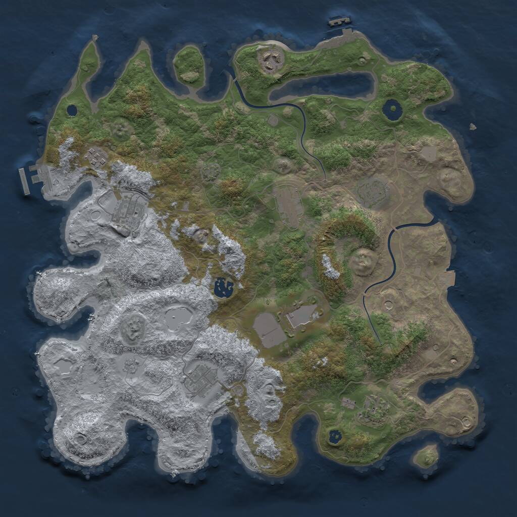 Rust Map: Procedural Map, Size: 3850, Seed: 45568303, 15 Monuments