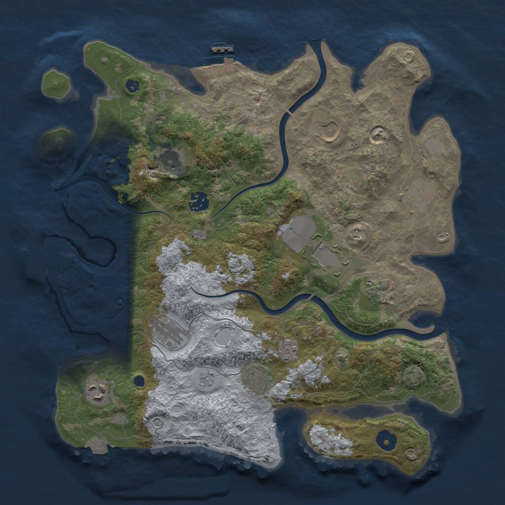 Rust Map: Procedural Map, Size: 3700, Seed: 65679232, 16 Monuments