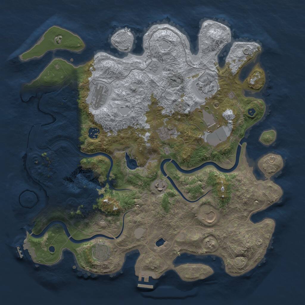 Rust Map: Procedural Map, Size: 4000, Seed: 195959, 15 Monuments