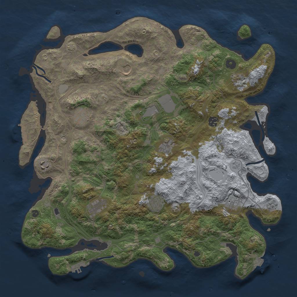 Rust Map: Procedural Map, Size: 4300, Seed: 59714266, 19 Monuments