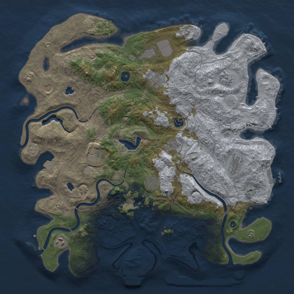 Rust Map: Procedural Map, Size: 4500, Seed: 212451, 17 Monuments
