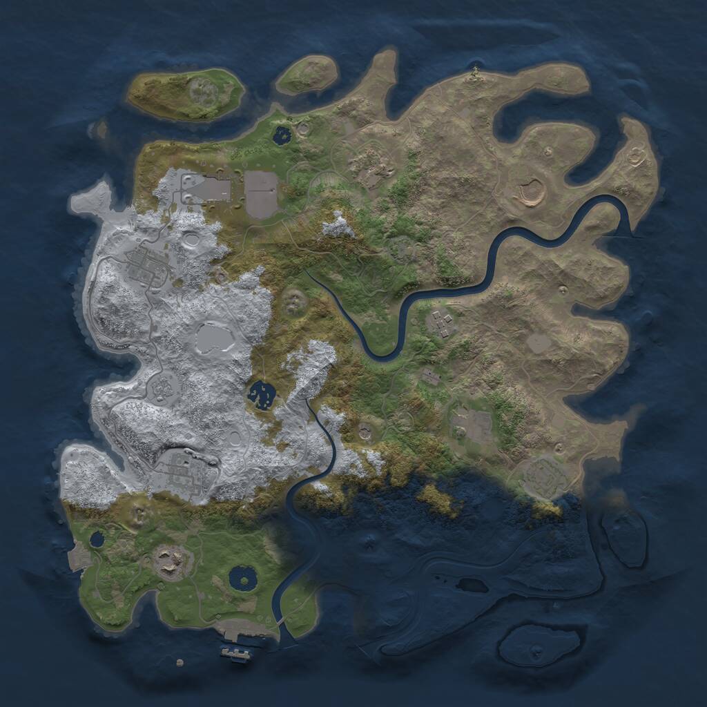 Rust Map: Procedural Map, Size: 3850, Seed: 56536549, 15 Monuments