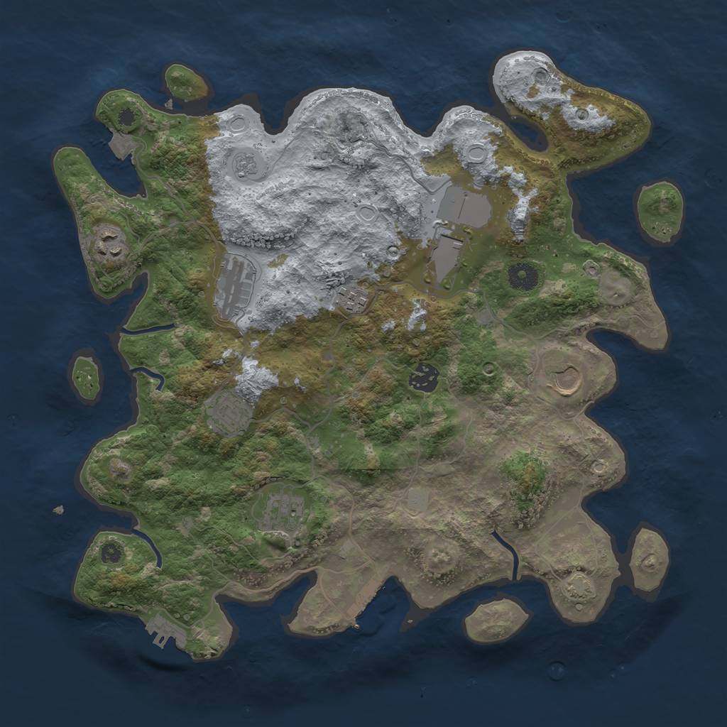 Rust Map: Procedural Map, Size: 3700, Seed: 71698886, 15 Monuments