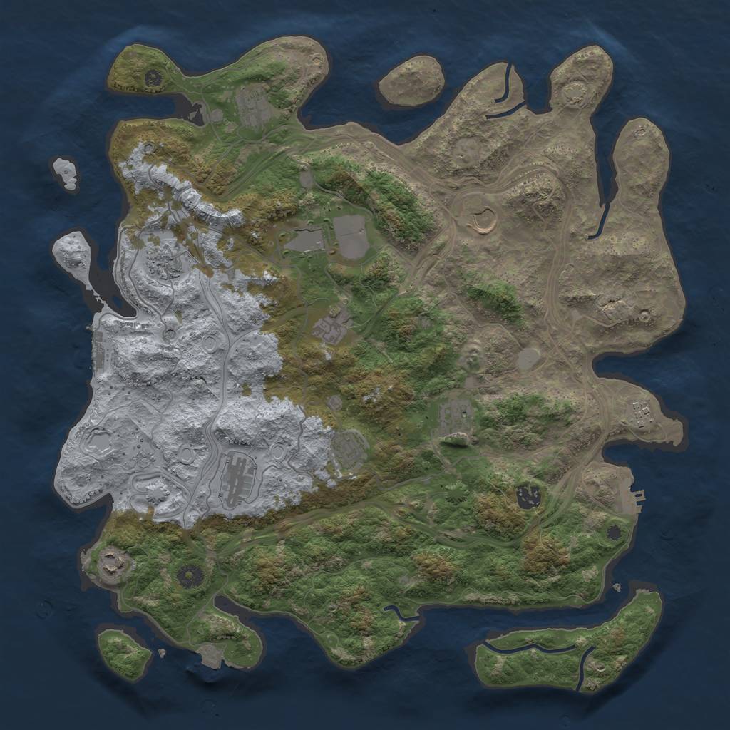 Rust Map: Procedural Map, Size: 4300, Seed: 90613865, 19 Monuments