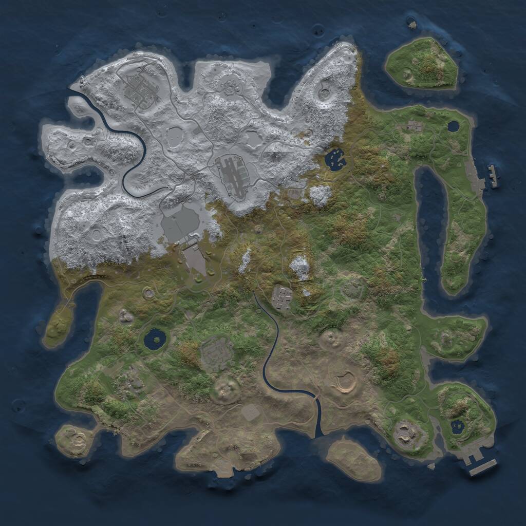 Rust Map: Procedural Map, Size: 3700, Seed: 39749316, 15 Monuments