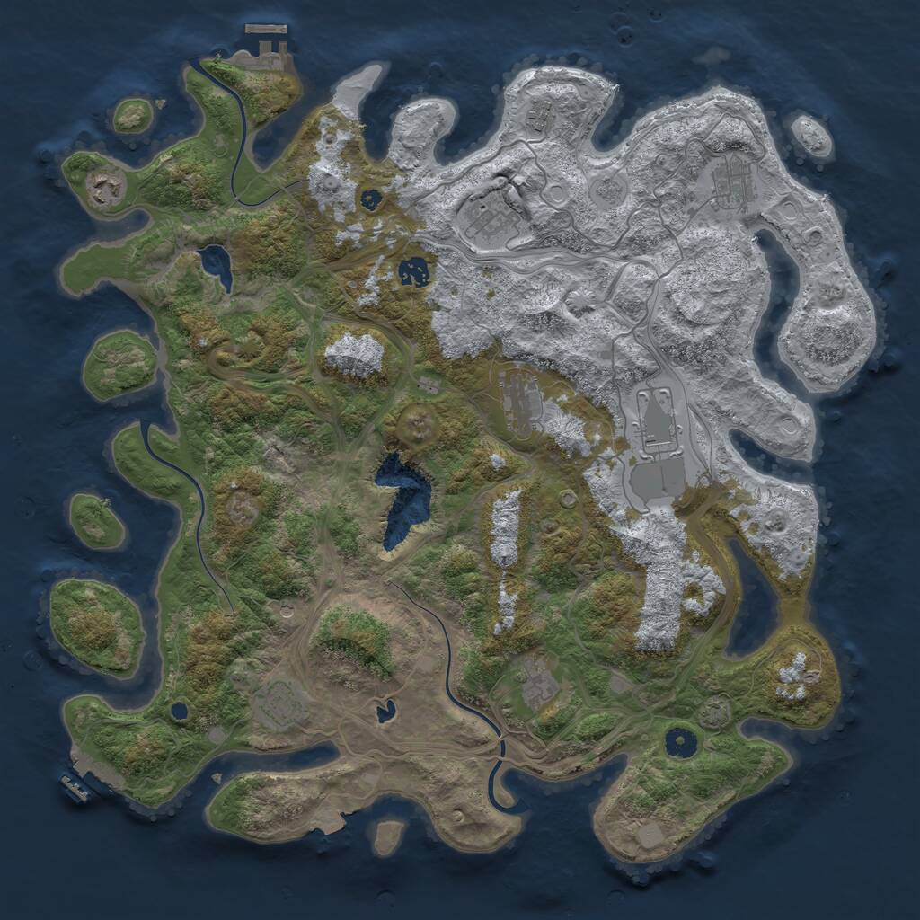 Rust Map: Procedural Map, Size: 4400, Seed: 29181854, 15 Monuments