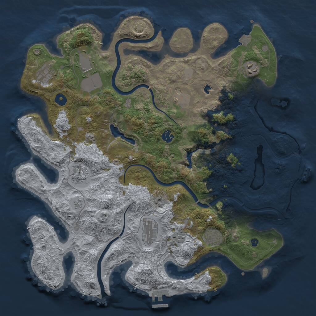 Rust Map: Procedural Map, Size: 4000, Seed: 31479156, 15 Monuments