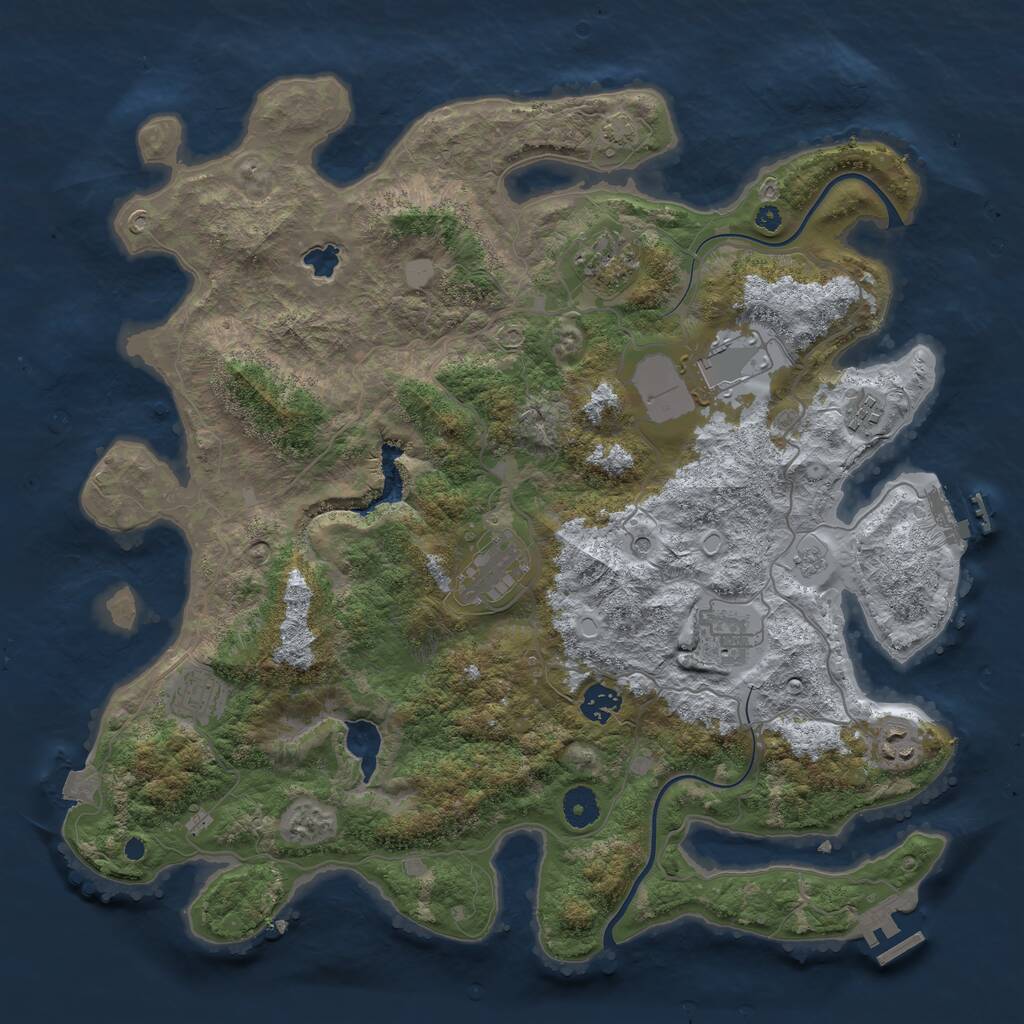 Rust Map: Procedural Map, Size: 4000, Seed: 863980905, 14 Monuments