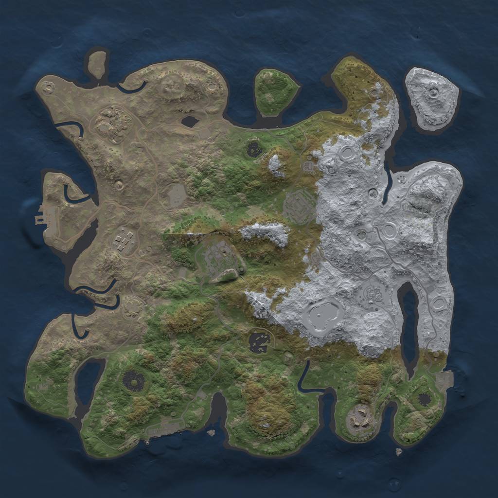 Rust Map: Procedural Map, Size: 3400, Seed: 35167692, 14 Monuments