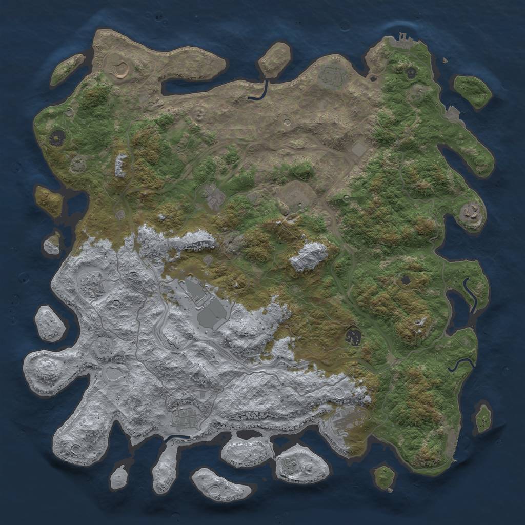 Rust Map: Procedural Map, Size: 4800, Seed: 1791684763, 19 Monuments