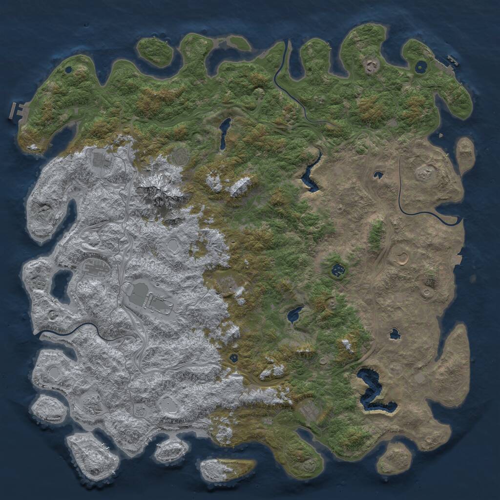 Rust Map: Procedural Map, Size: 6000, Seed: 23061995, 17 Monuments