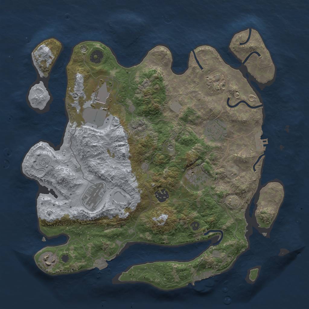 Rust Map: Procedural Map, Size: 3500, Seed: 20603183, 15 Monuments