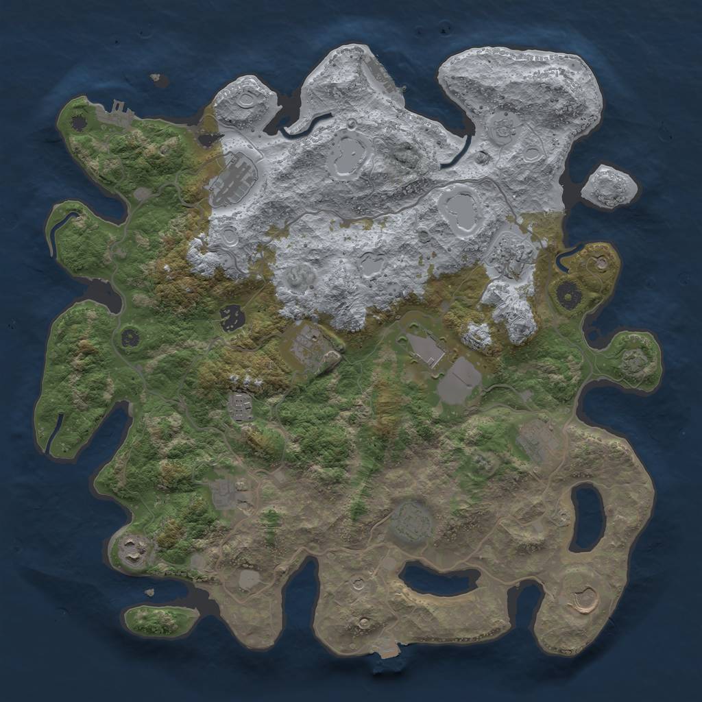 Rust Map: Procedural Map, Size: 4000, Seed: 265364816, 19 Monuments