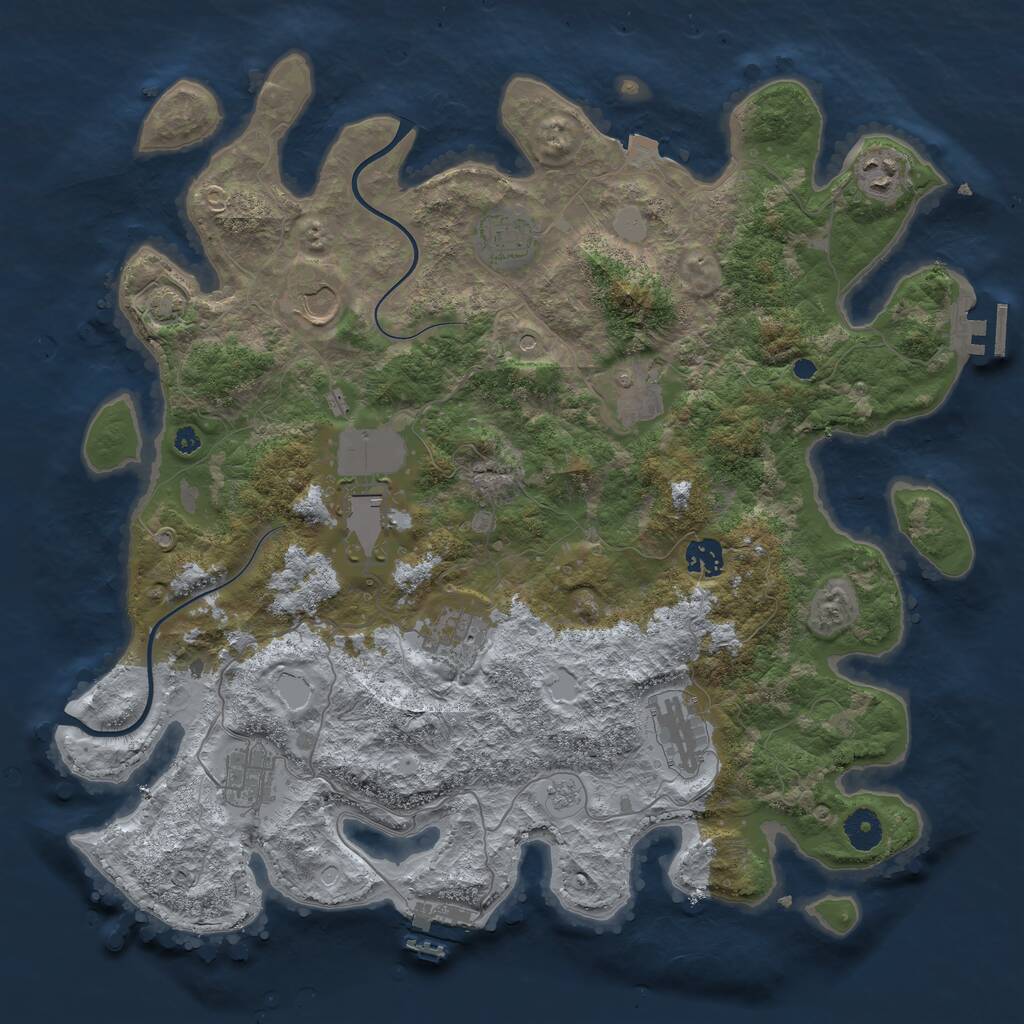 Rust Map: Procedural Map, Size: 3950, Seed: 14929192, 15 Monuments