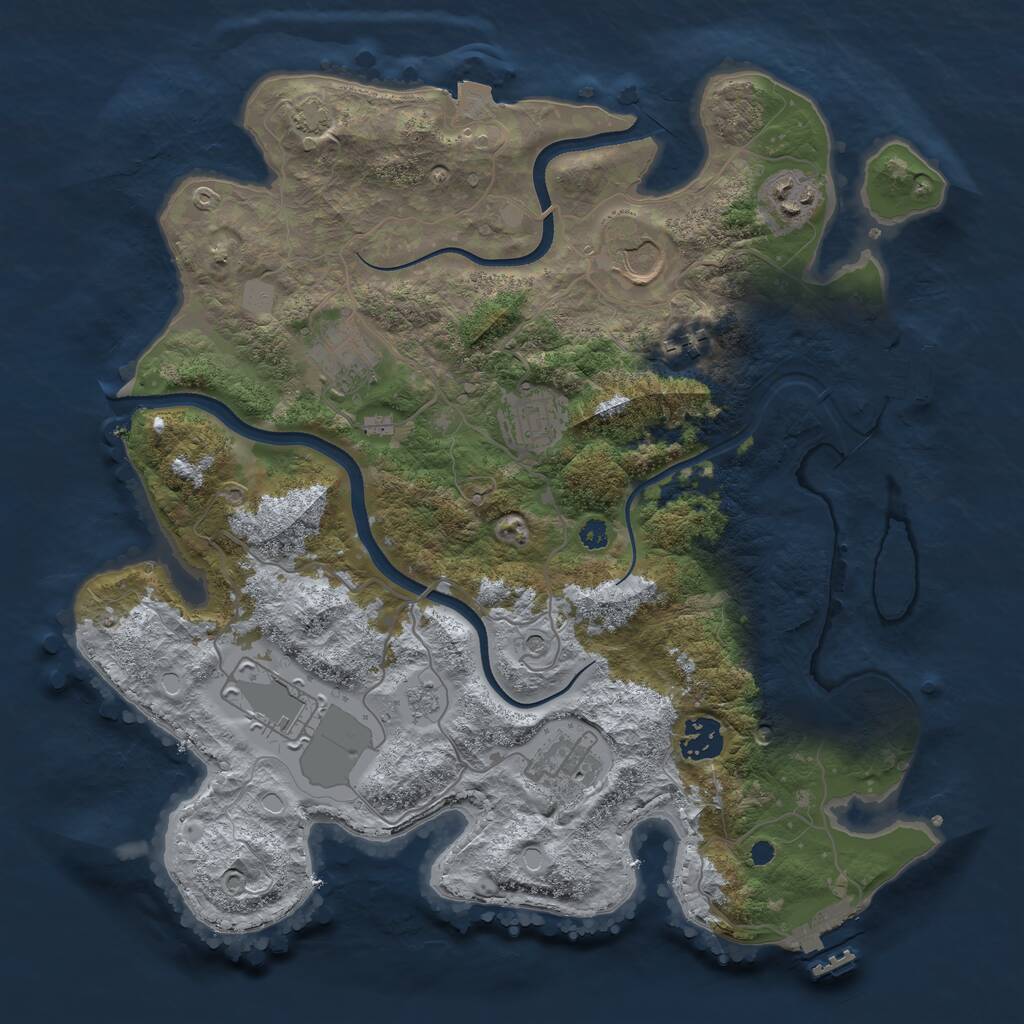 Rust Map: Procedural Map, Size: 3500, Seed: 49541706, 14 Monuments