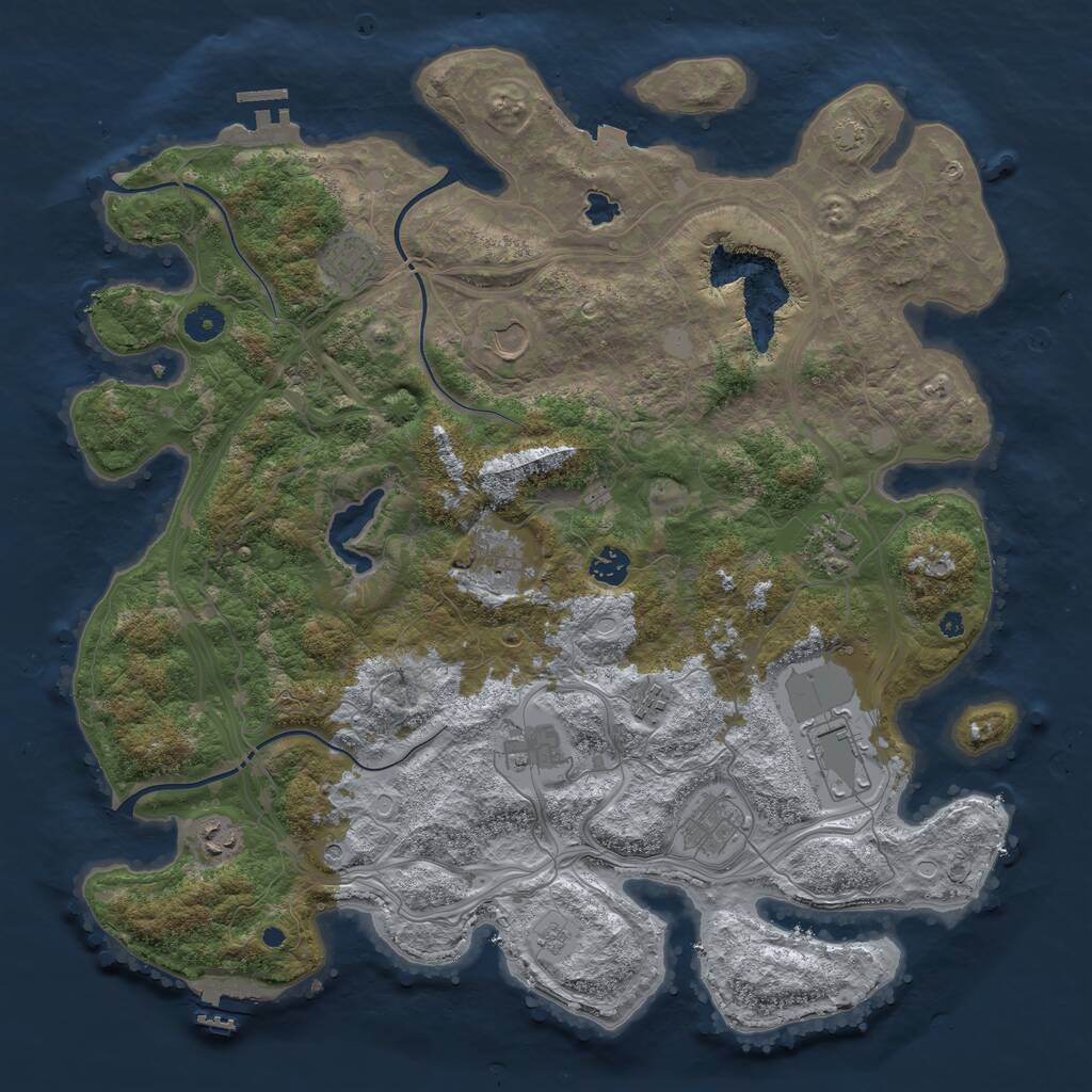 Rust Map: Procedural Map, Size: 4300, Seed: 89112770, 16 Monuments