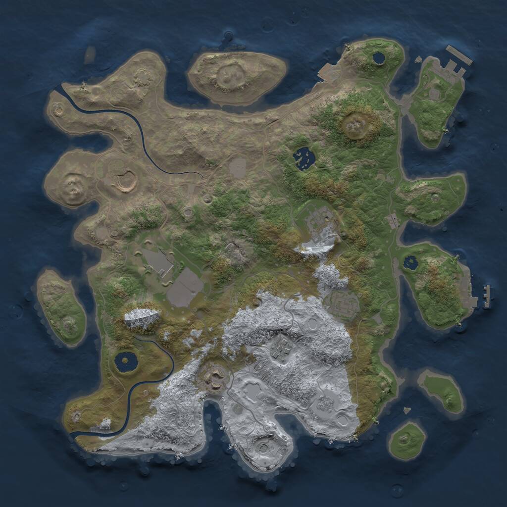 Rust Map: Procedural Map, Size: 3500, Seed: 5475543, 13 Monuments