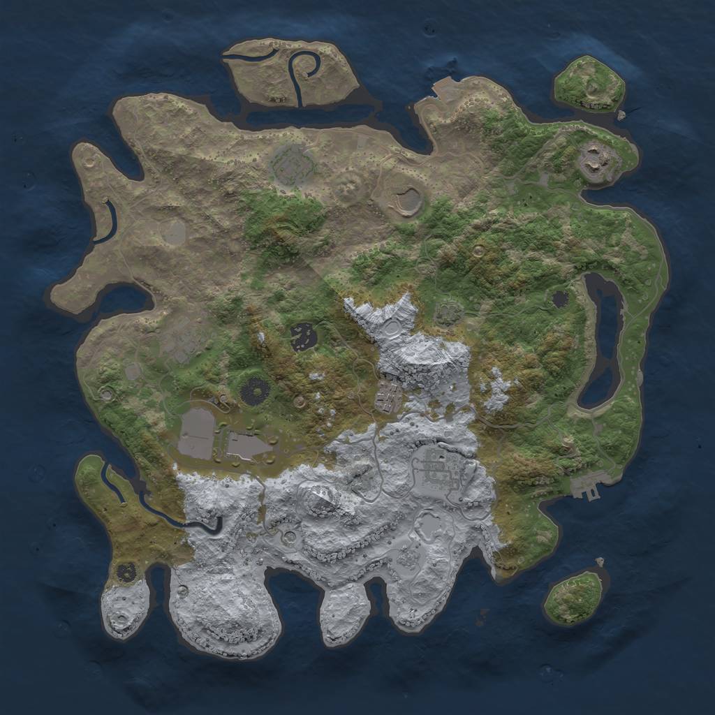 Rust Map: Procedural Map, Size: 3750, Seed: 21964539, 15 Monuments