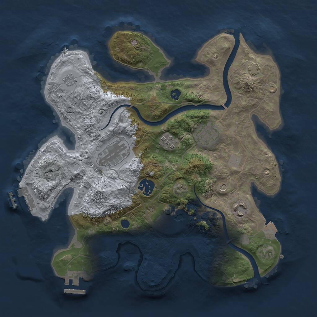Rust Map: Procedural Map, Size: 3000, Seed: 767537769, 12 Monuments