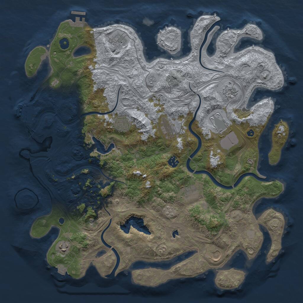 Rust Map: Procedural Map, Size: 4300, Seed: 4489, 16 Monuments