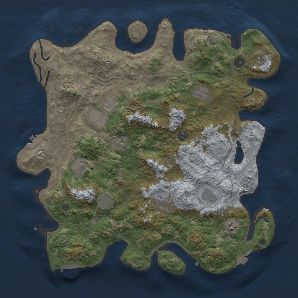 Rust Map: Procedural Map, Size: 4250, Seed: 8748409, 18 Monuments