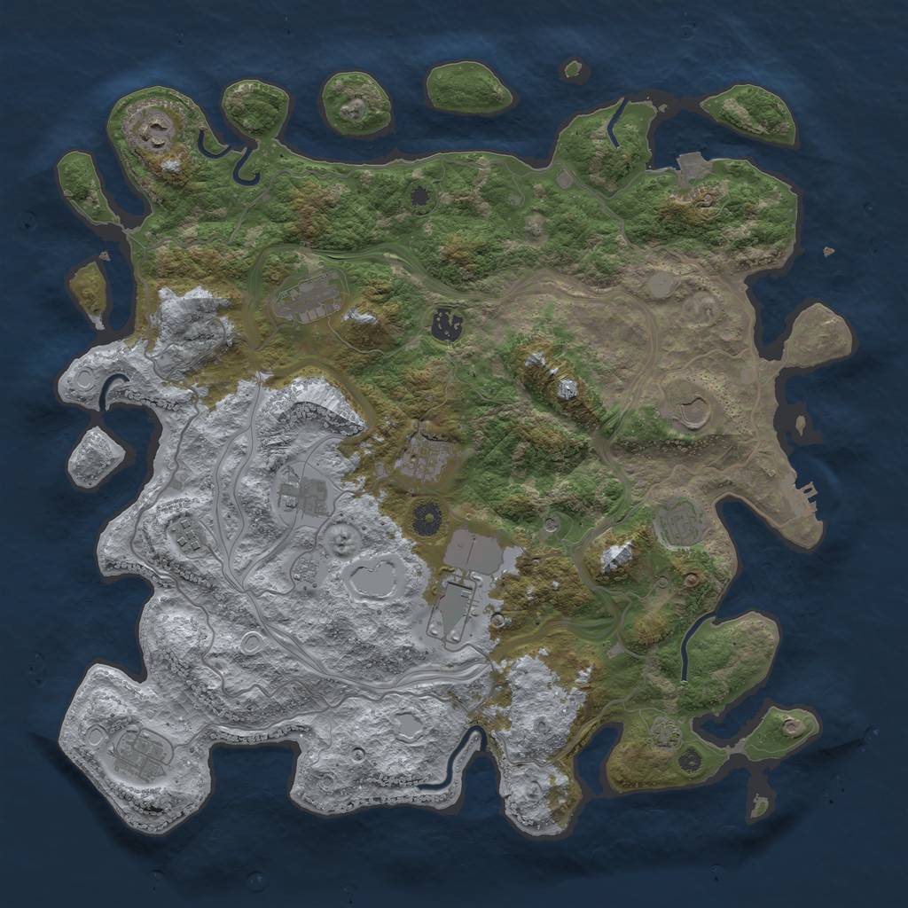 Rust Map: Procedural Map, Size: 4250, Seed: 1955165988, 17 Monuments