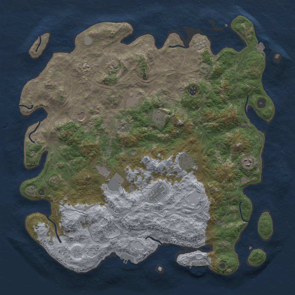 Rust Map: Procedural Map, Size: 4567, Seed: 123692023, 18 Monuments