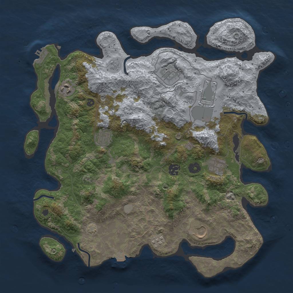 Rust Map: Procedural Map, Size: 3750, Seed: 31803376, 15 Monuments