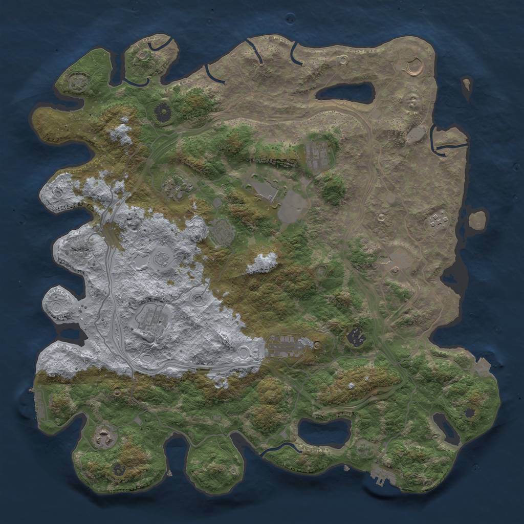 Rust Map: Procedural Map, Size: 4400, Seed: 270380, 19 Monuments