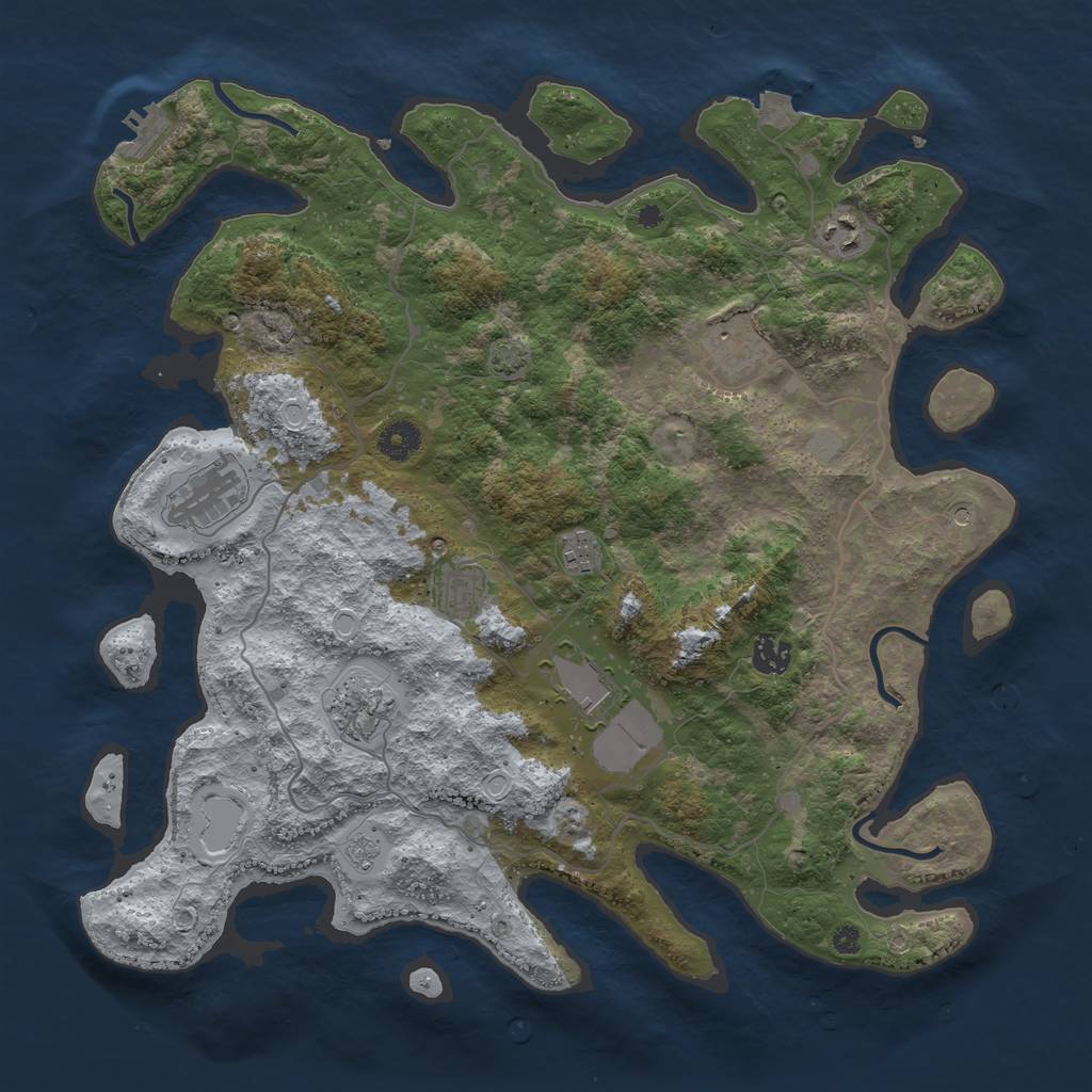 Rust Map: Procedural Map, Size: 4000, Seed: 1879, 15 Monuments