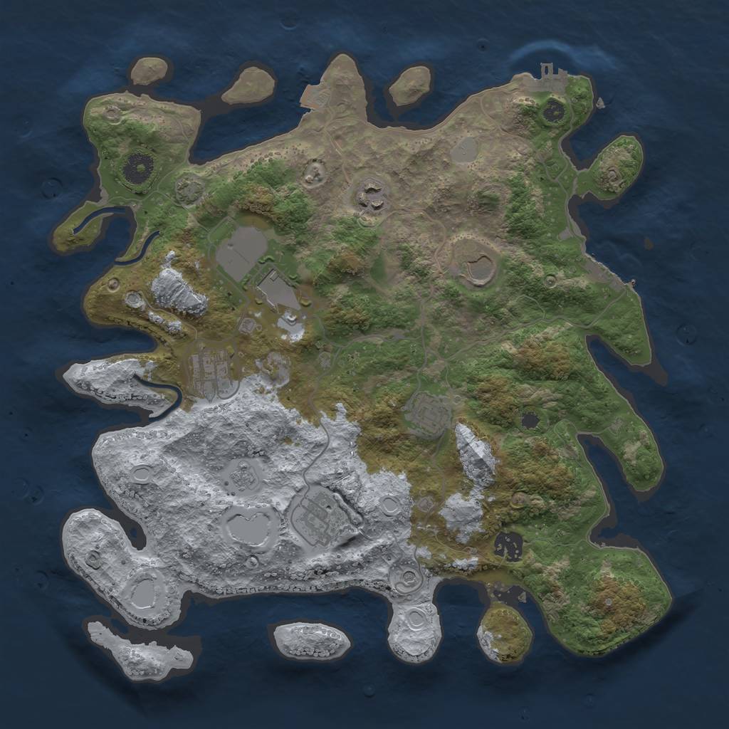 Rust Map: Procedural Map, Size: 3600, Seed: 20510, 15 Monuments