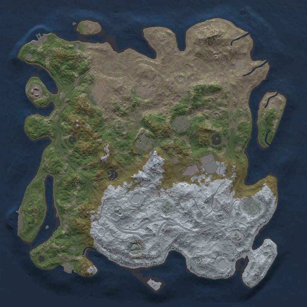 Rust Map: Procedural Map, Size: 4250, Seed: 32316423, 17 Monuments