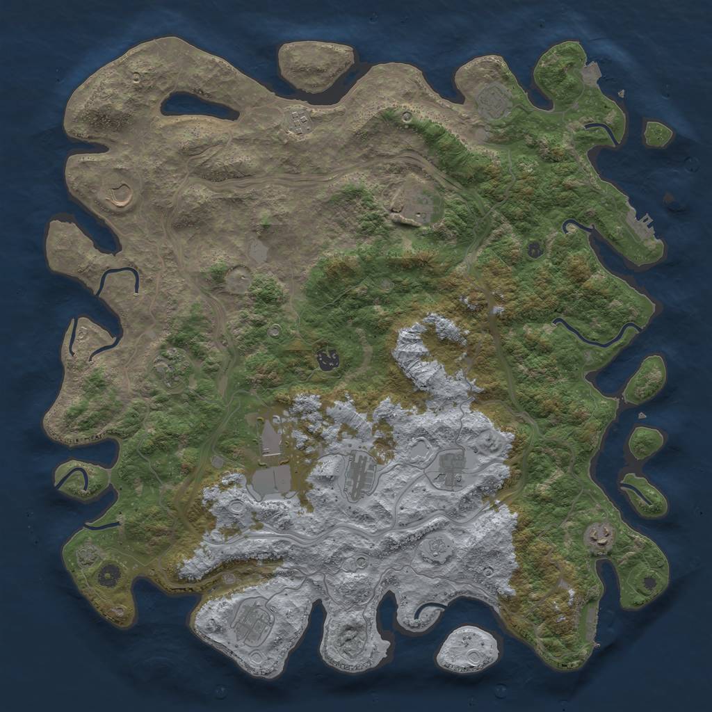 Rust Map: Procedural Map, Size: 4700, Seed: 373726152, 19 Monuments