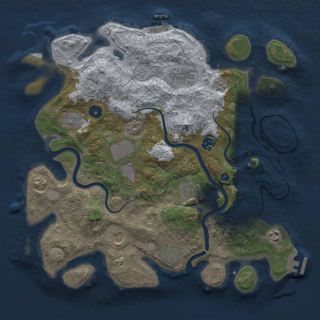 Rust Map: Procedural Map, Size: 3700, Seed: 49009120, 15 Monuments